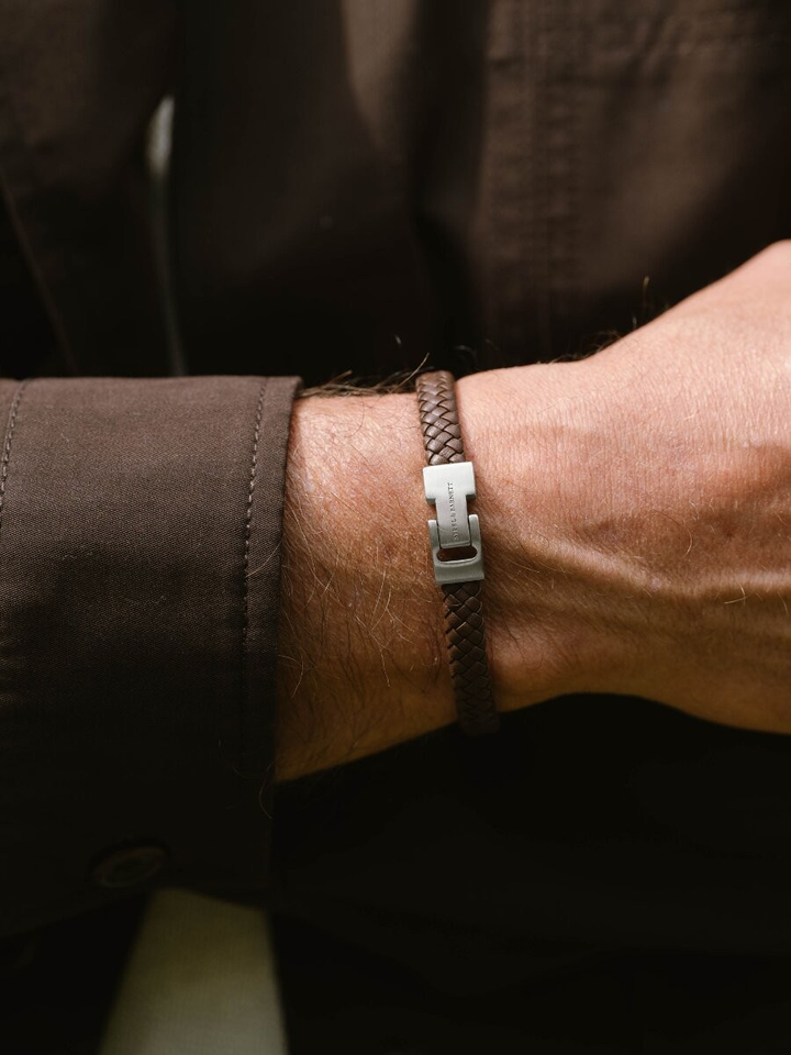 Bruine leren armband Archie Steel And Barnett