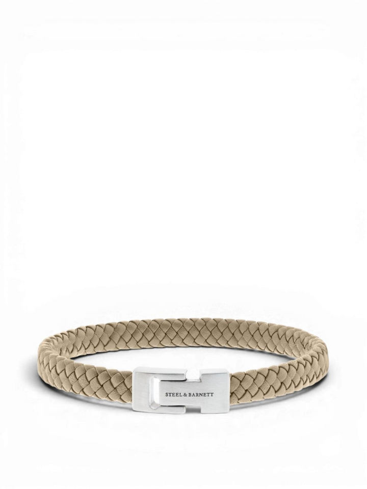 Ecru lederen armband Archie Steel And Barnett