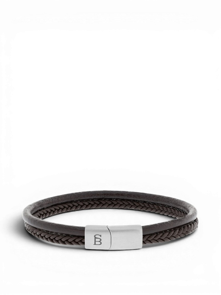 Bruine leren armband Denby Steel And Barnett