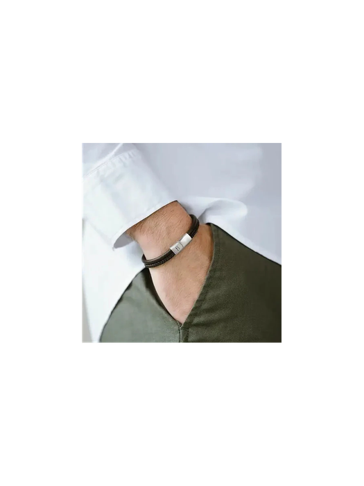 Bruine leren armband Denby Steel And Barnett