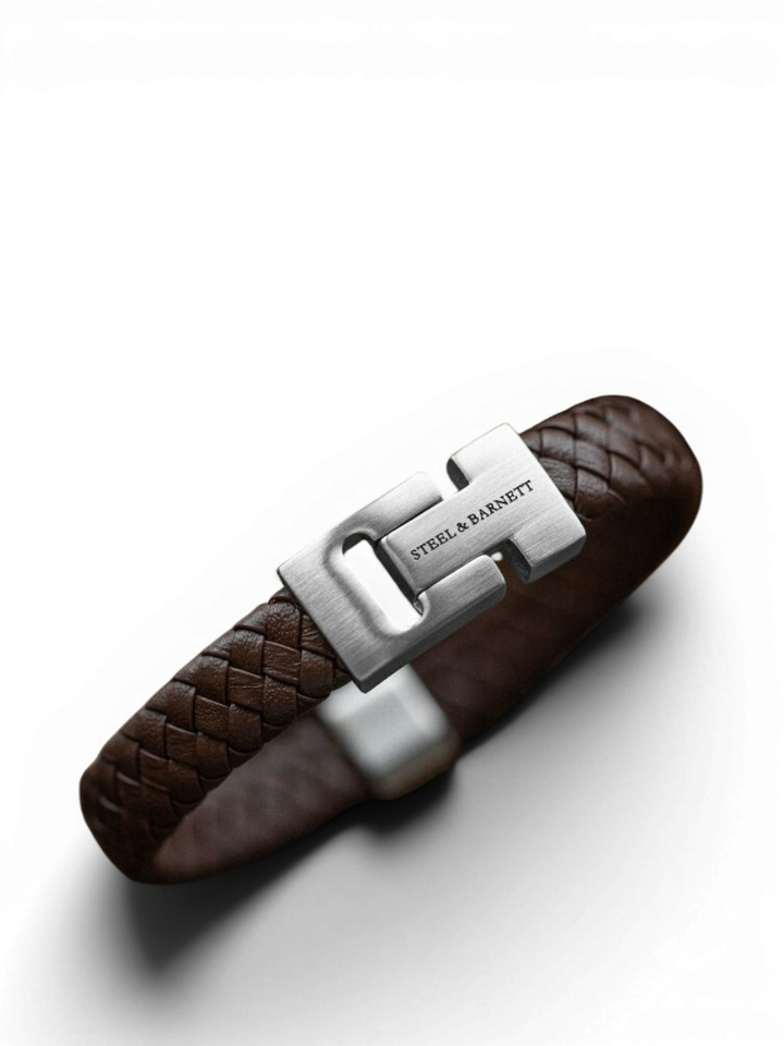 Bruine leren armband Harrison Steel And Barnett 