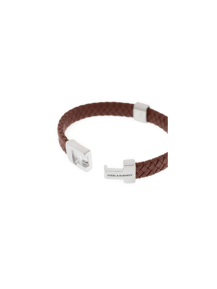 Pindabruine leren armband Harrison Steel And Barnett