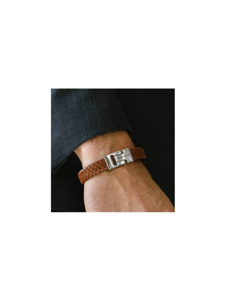 Pindabruine leren armband Harrison Steel And Barnett