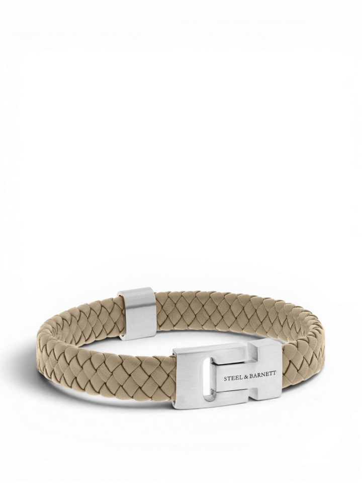 Ecru leren armband Harrison Steel And Barnett