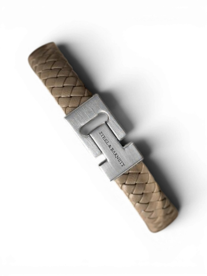 Ecru leren armband Harrison Steel And Barnett