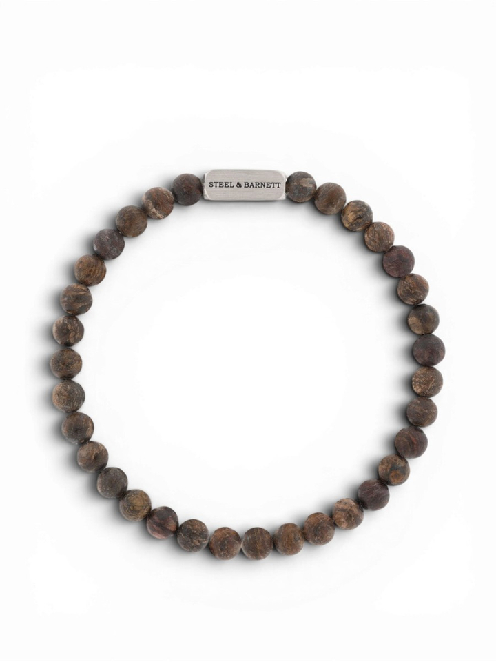 Mat bronziet ronde edelsteen armband  Naturel Steel And Barnett
