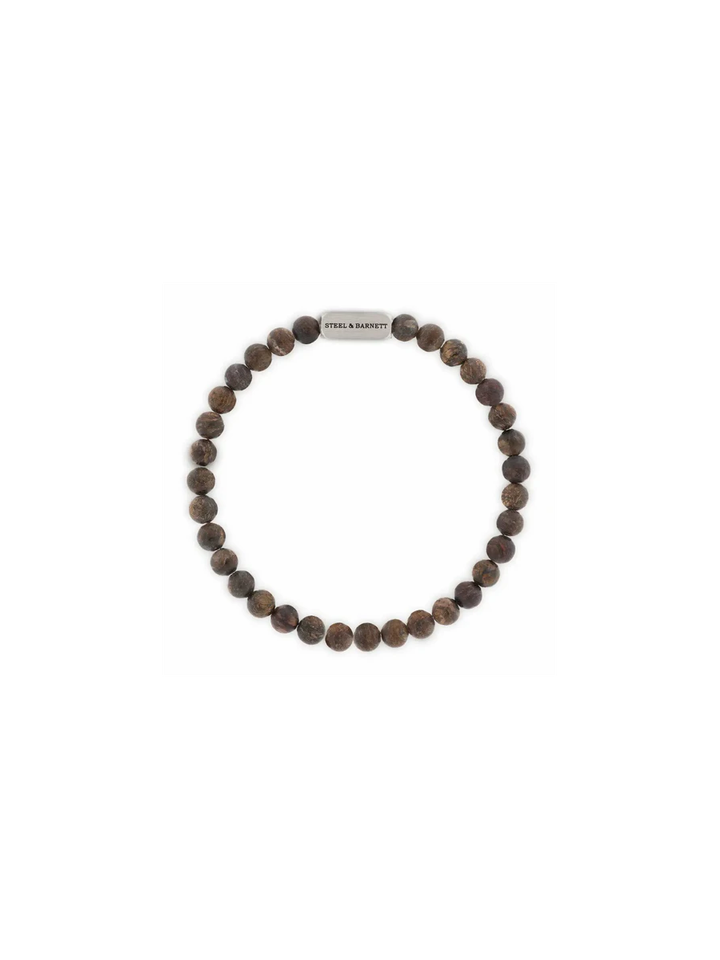 Mat bronziet ronde edelsteen armband Naturel Steel And Barnett