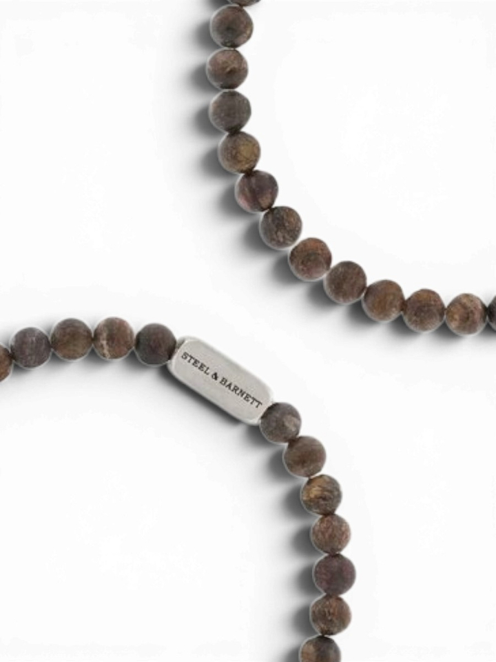 Mat bronziet ronde edelsteen armband  Naturel Steel And Barnett