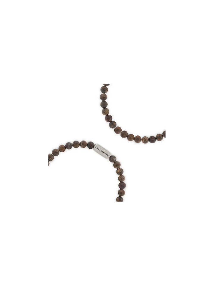 Mat bronziet ronde edelsteen armband Naturel Steel And Barnett