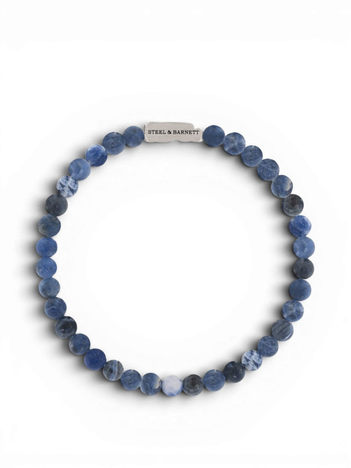 Mat Sodalite ronde edelsteen armband Naturel Steel And Barnett 