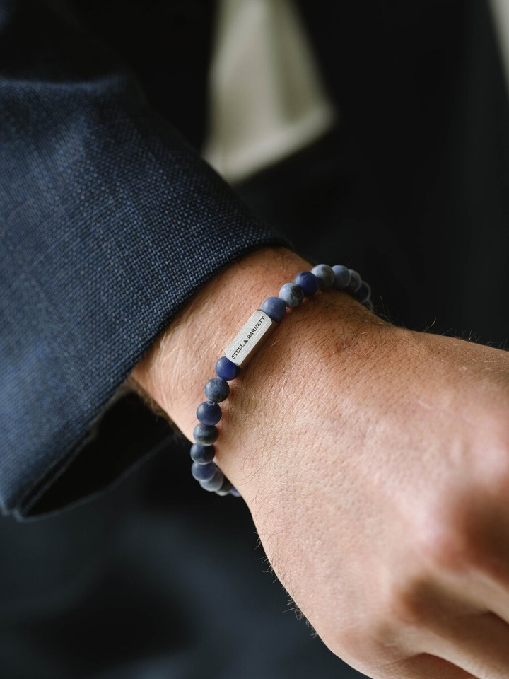Mat Sodalite ronde edelsteen armband Naturel Steel And Barnett 