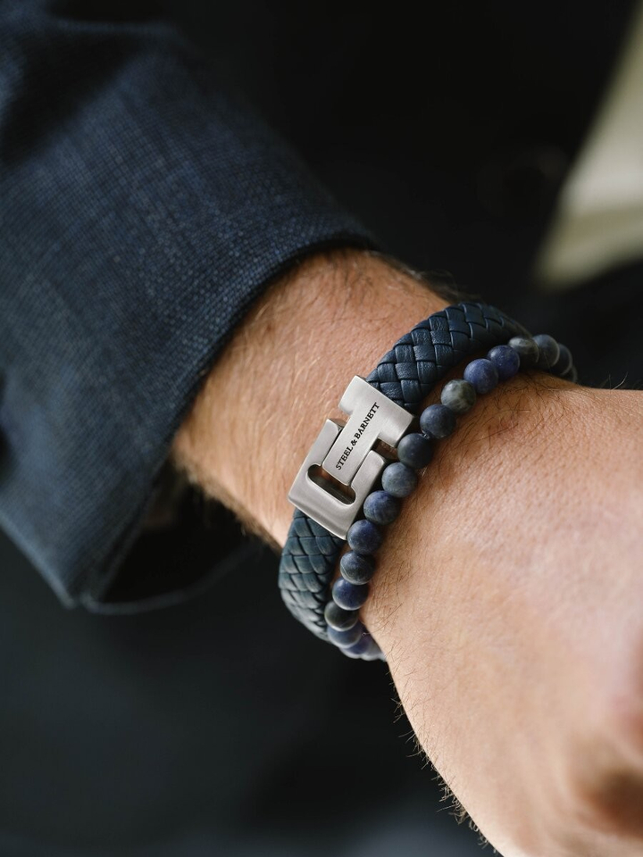 Mat Sodalite ronde edelsteen armband Naturel Steel And Barnett 