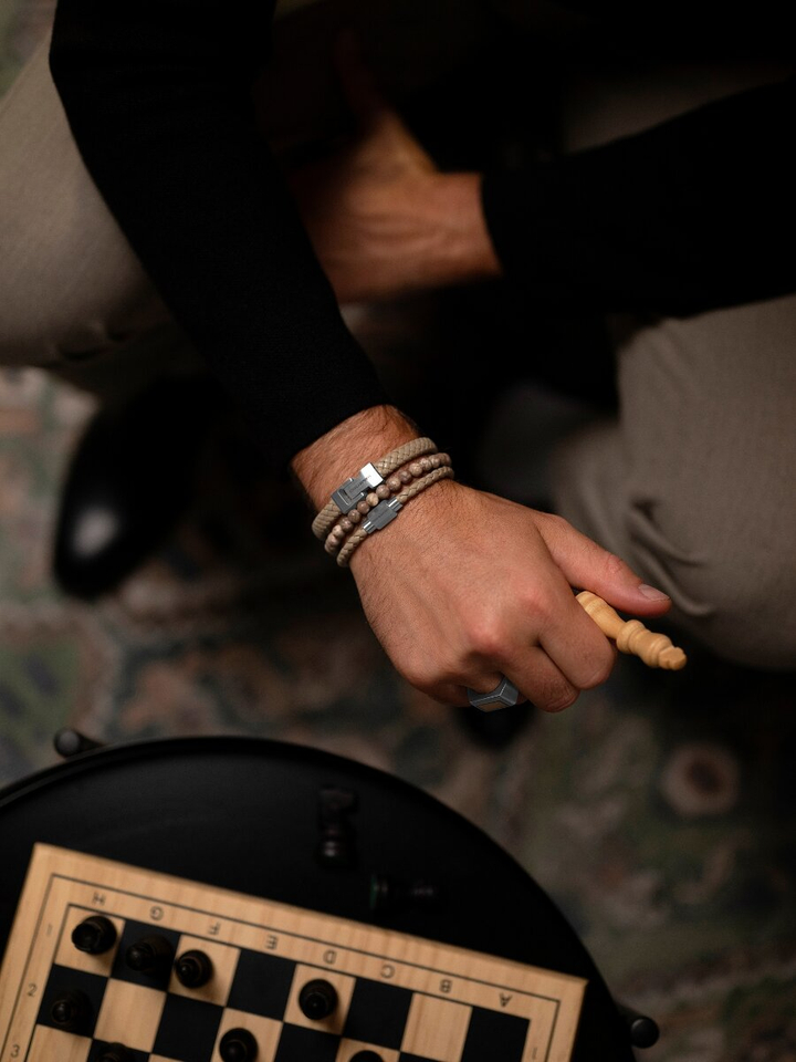 Maifanite ronde edelsteen armband Naturel Steel And Barnett 