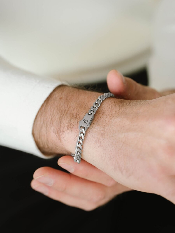 Matt silver stenen armband Vertex Steel And Barnett
