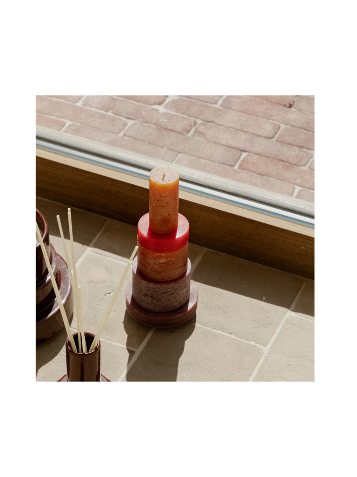 New burgundy tones candl stack 03 Earthe Stan Editions