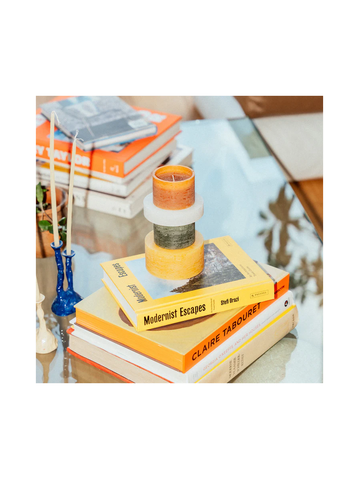 Yellow en green tones candl stack 04 Earthe Stan Editions 