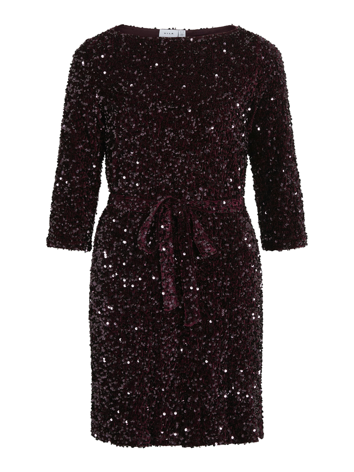 Bordeaux jurk in pailletten Vifaith Vila