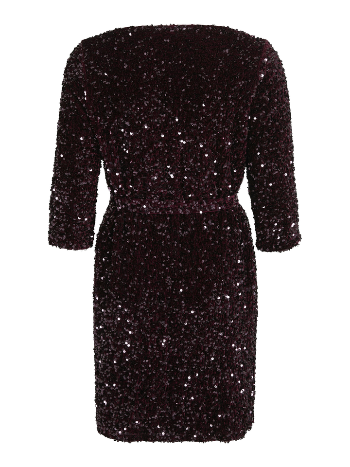 Bordeaux jurk in pailletten Vifaith Vila