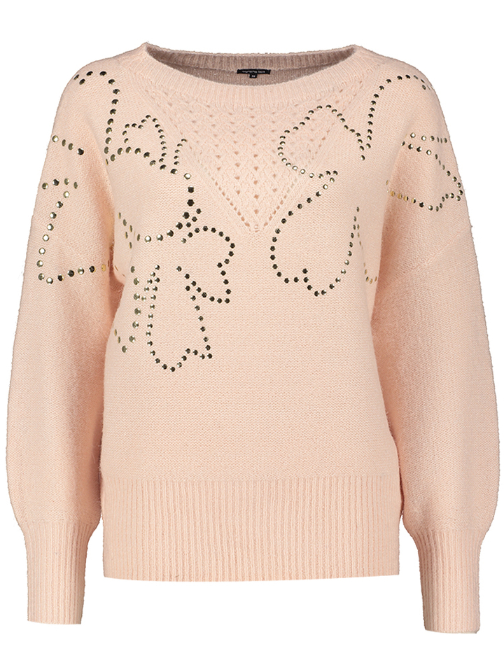 Roze trui met goudkleurig detail in bloemvorm Caroline Biss