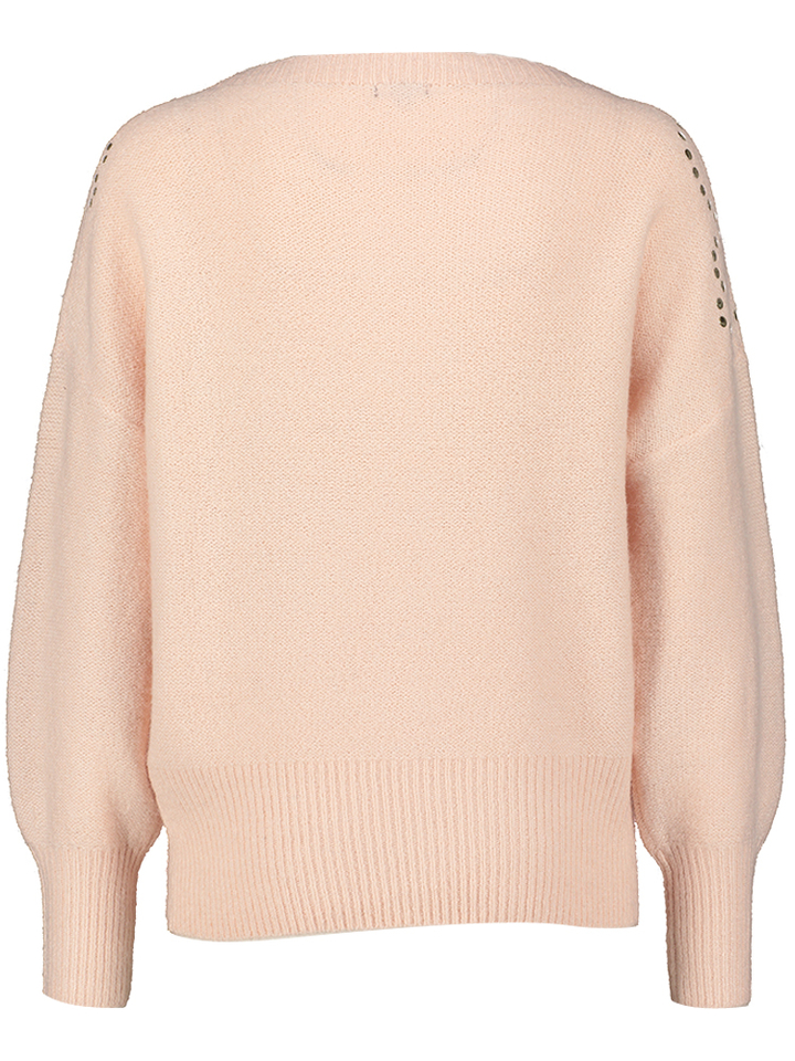 Roze trui met goudkleurig detail in bloemvorm Caroline Biss