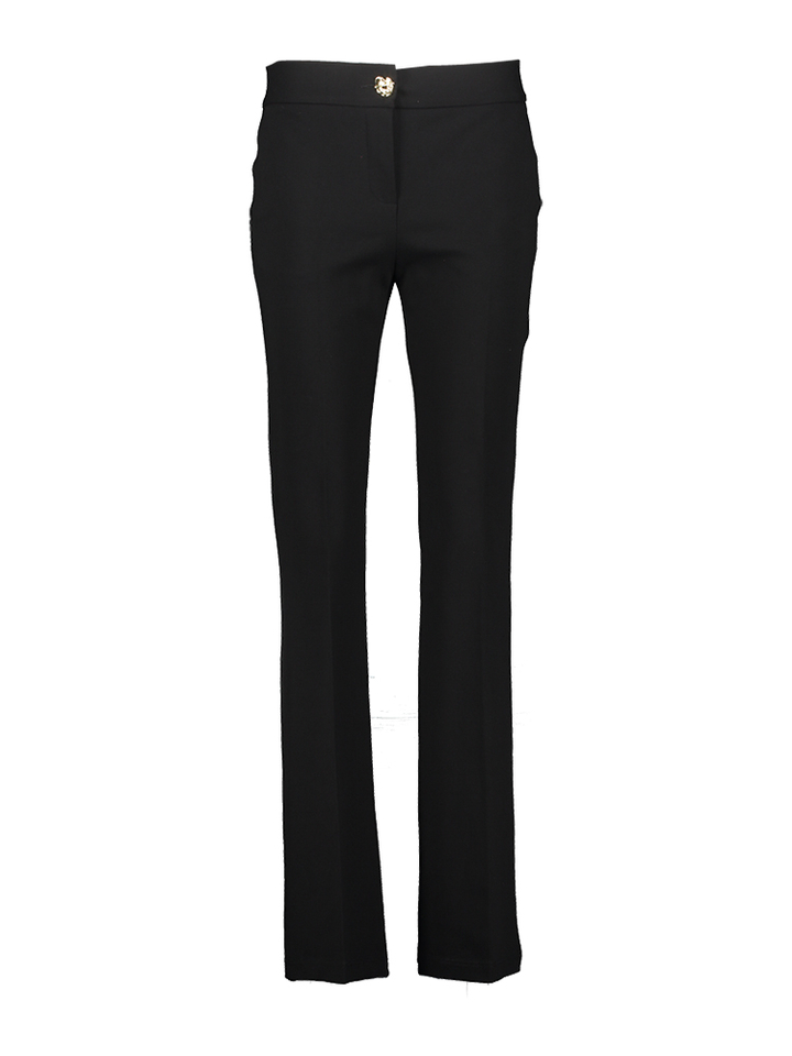 Zwarte stretch broek in flaire model