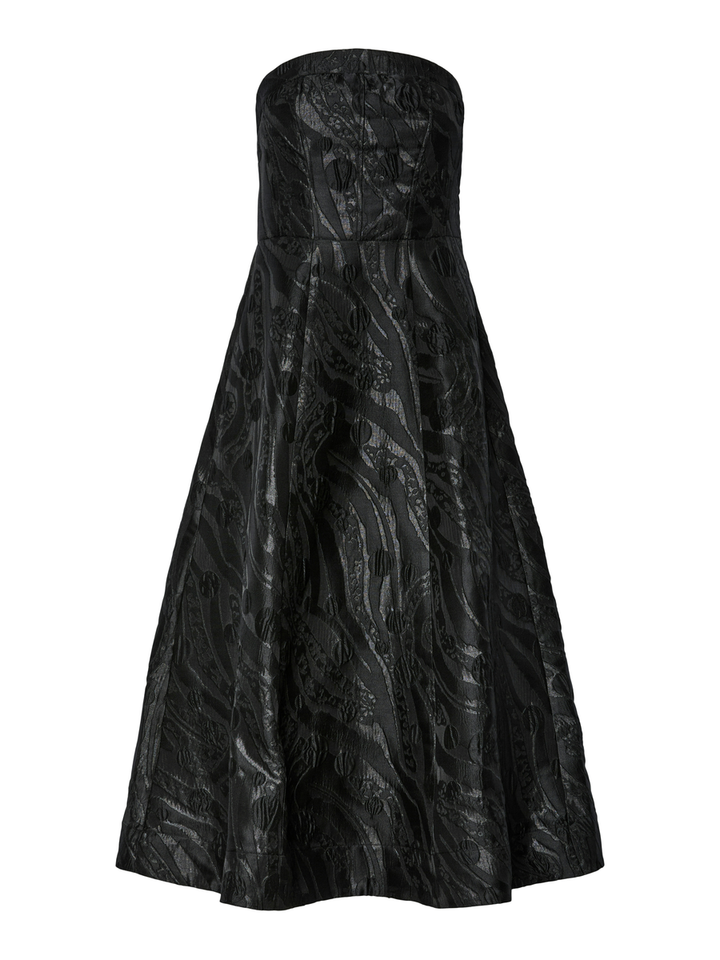 Zwarte strapless jurk met structuur Yastello Tube Yas