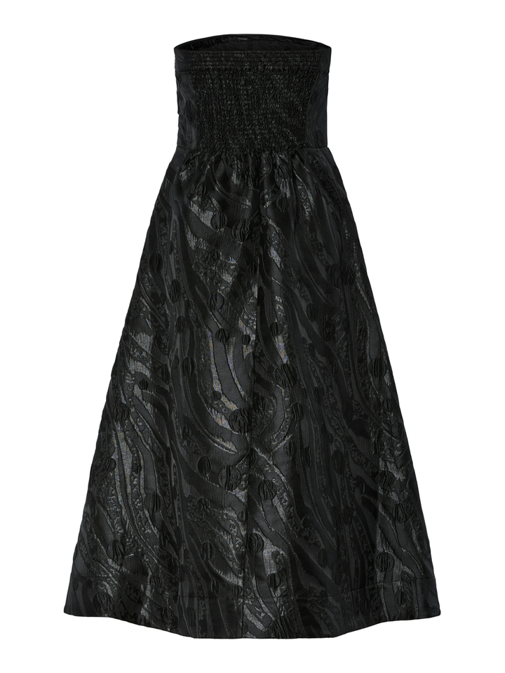 Zwarte strapless jurk met structuur Yastello Tube Yas