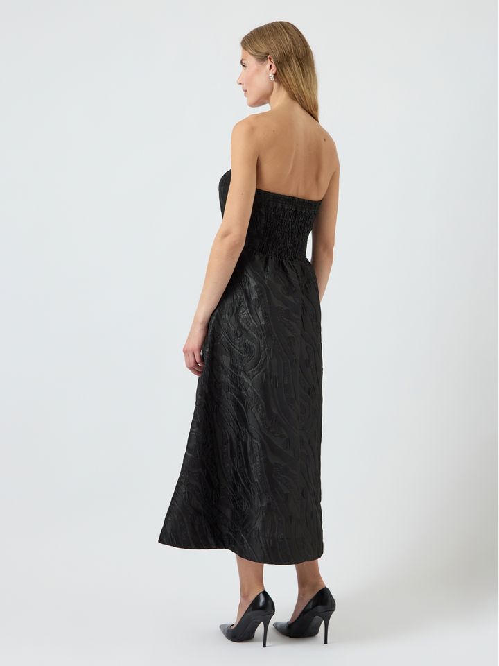 Zwarte strapless jurk met structuur Yastello Tube Yas