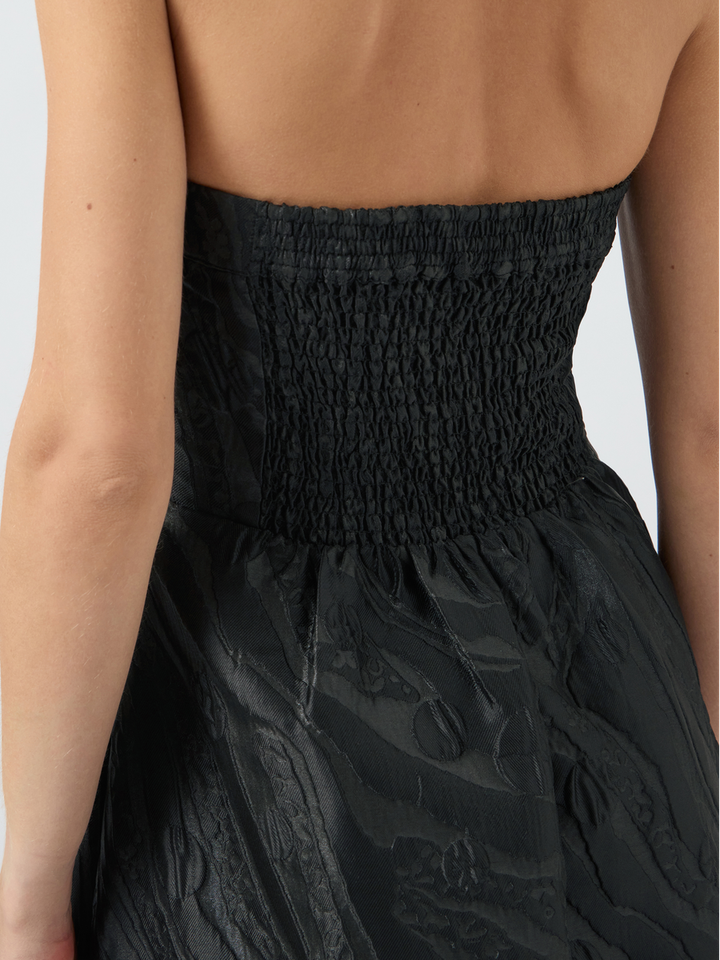Zwarte strapless jurk met structuur Yastello Tube Yas