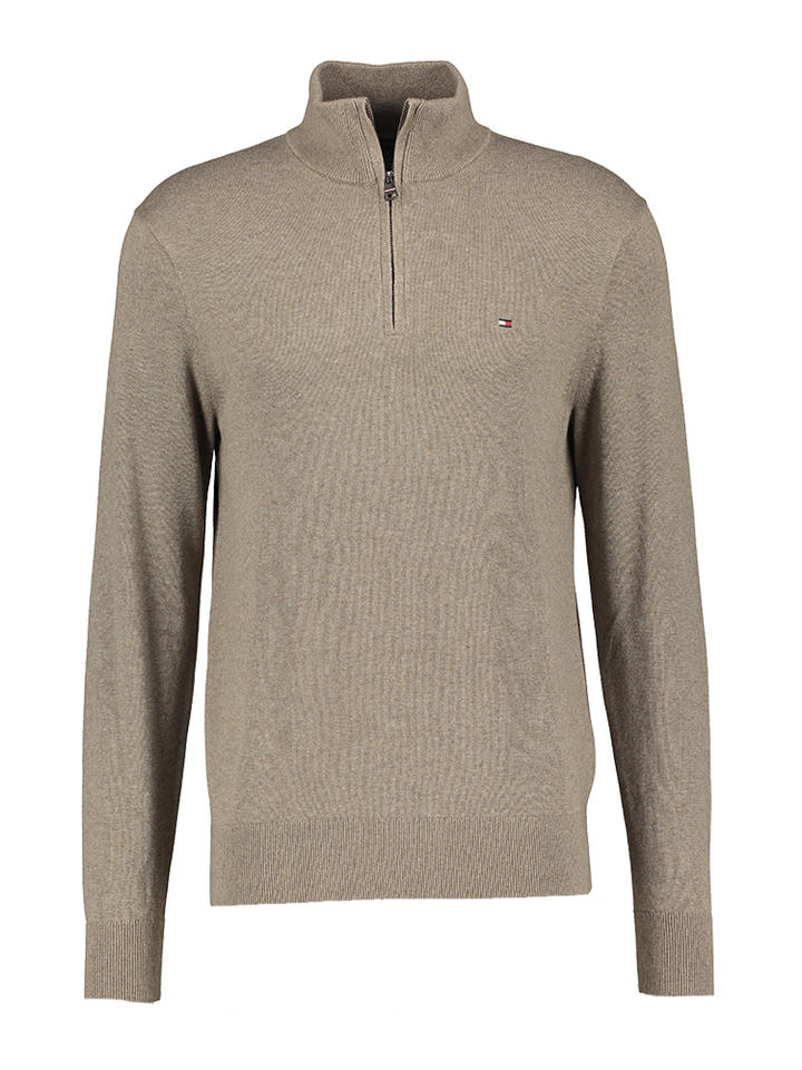 Beige trui met korte rits Tommy Hilfiger