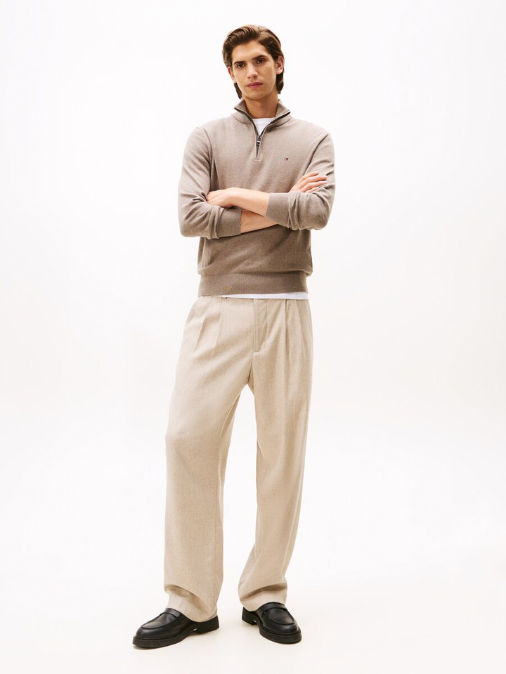 Beige trui met korte rits Tommy Hilfiger