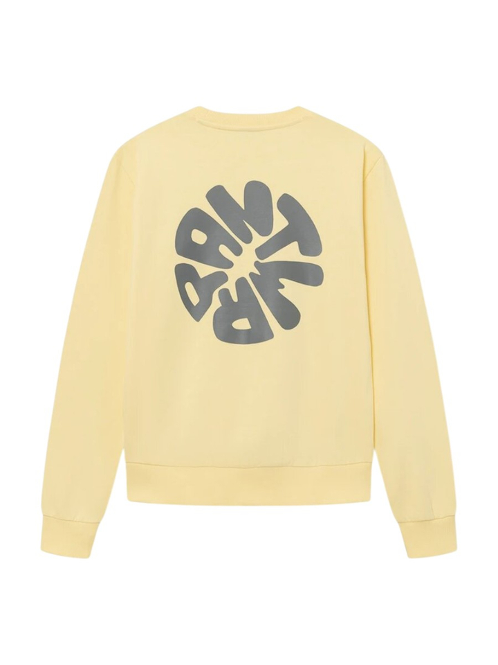 Gele sweater met rugprint Antwrp 