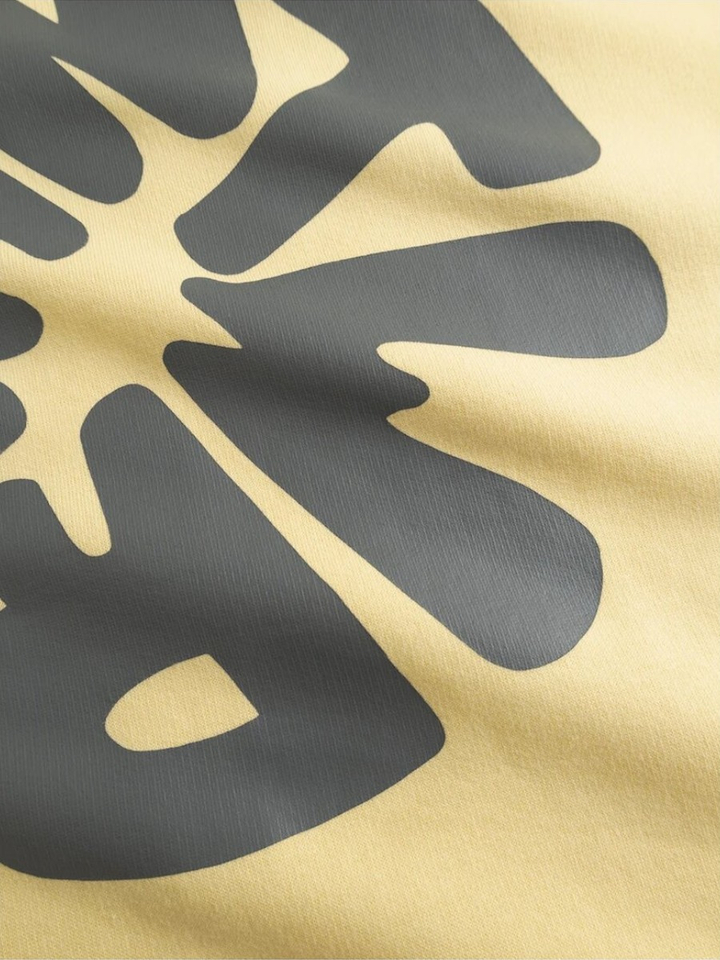 Gele sweater met rugprint Antwrp 