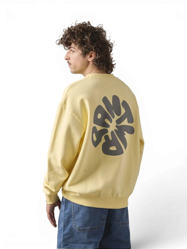 Gele sweater met rugprint Antwrp 