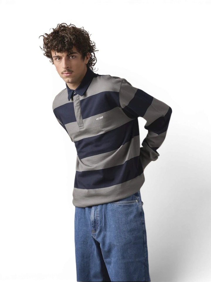 Blauw gestreepte sweater met kraag  Antwrp 