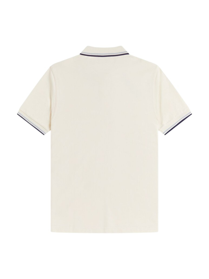 Ecrukleurige polo met detail aan de kraag en mouw Fred Perry