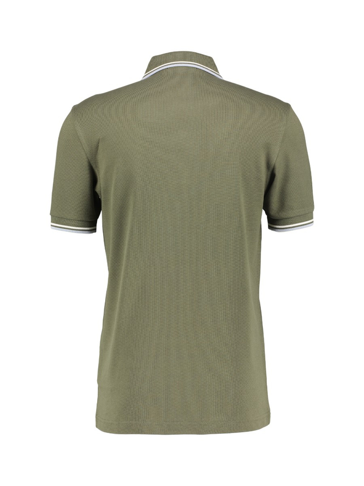 Groene polo met detail aan kraag en mouwen Fred Perry 
