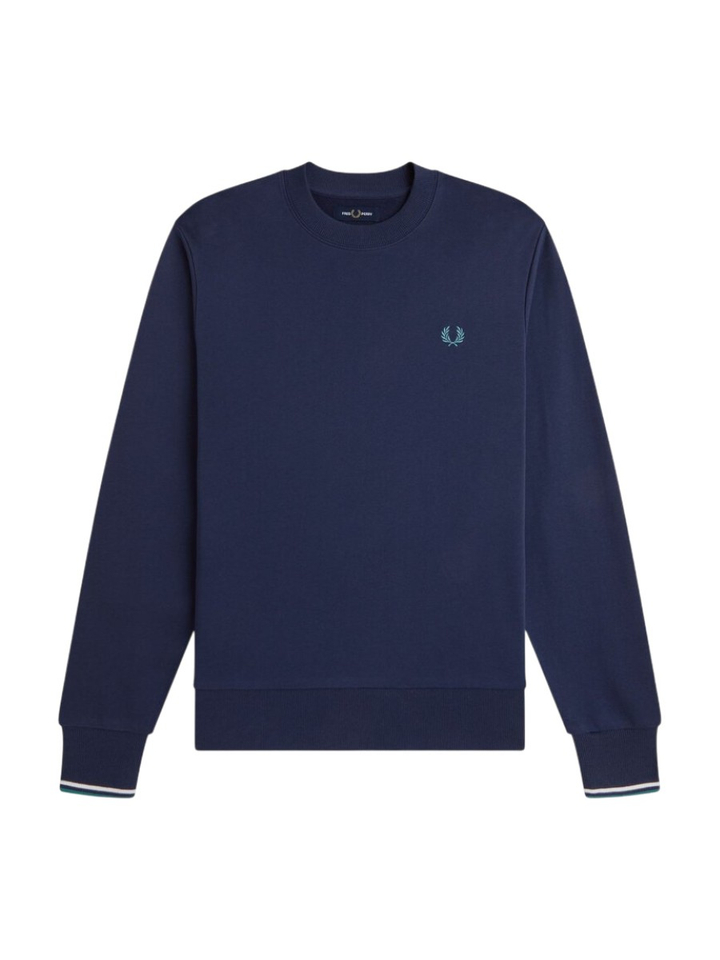 Donkerblauwe sweater met ronde hals Fred Perry 