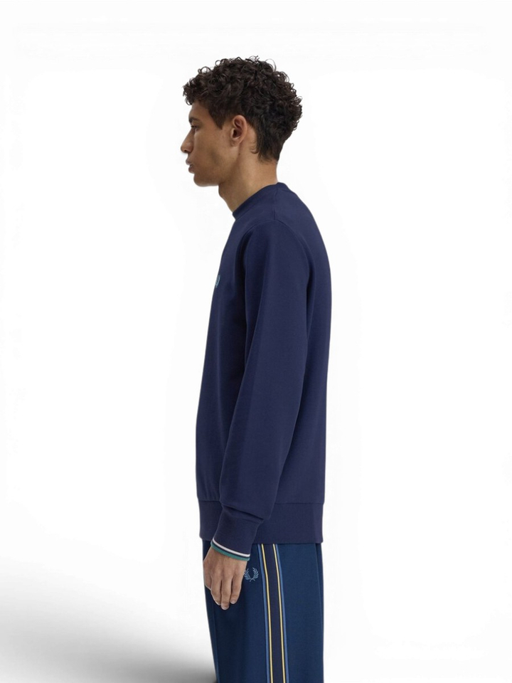 Donkerblauwe sweater met ronde hals Fred Perry 