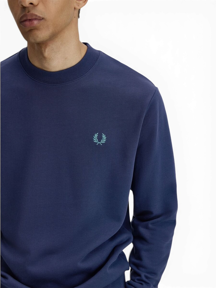 Donkerblauwe sweater met ronde hals Fred Perry 
