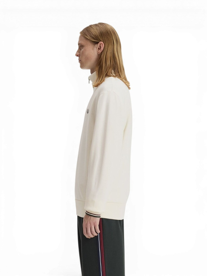 Creme kleurige trui met korte rits Fred Perry 
