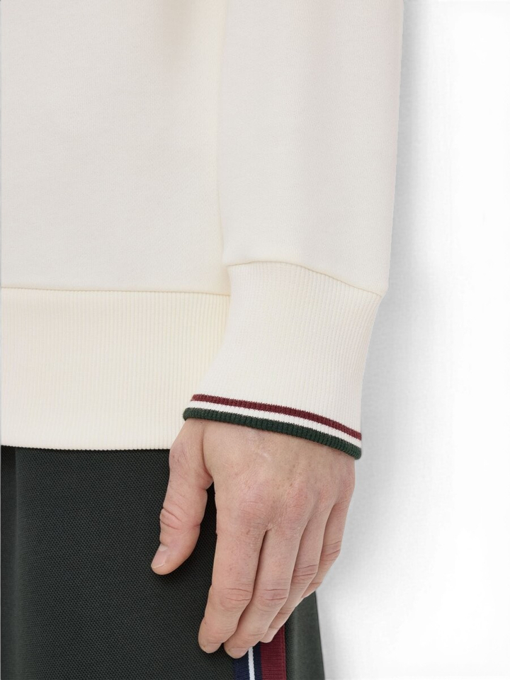 Creme kleurige trui met korte rits Fred Perry 