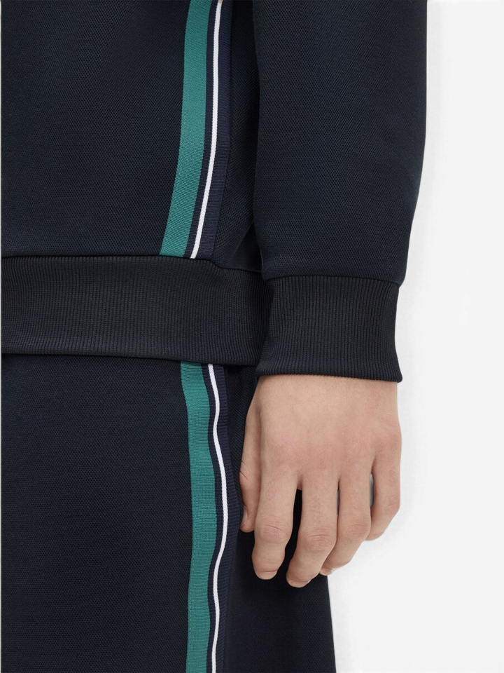 Donkerblauwe cardigan met strepenband Fred Perry 