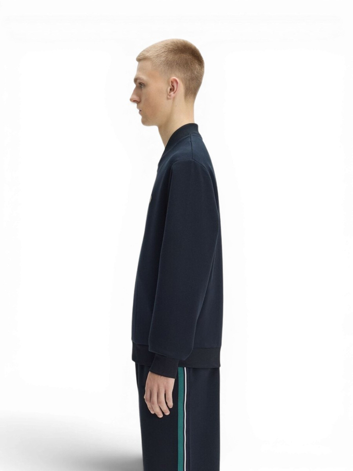 Donkerblauwe cardigan met strepenband Fred Perry 