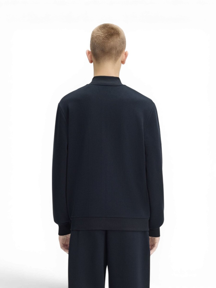 Donkerblauwe cardigan met strepenband Fred Perry 