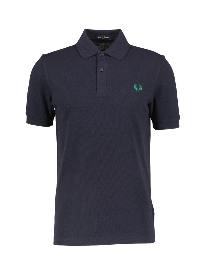 Donkerblauwe polo met logo Fred Perry