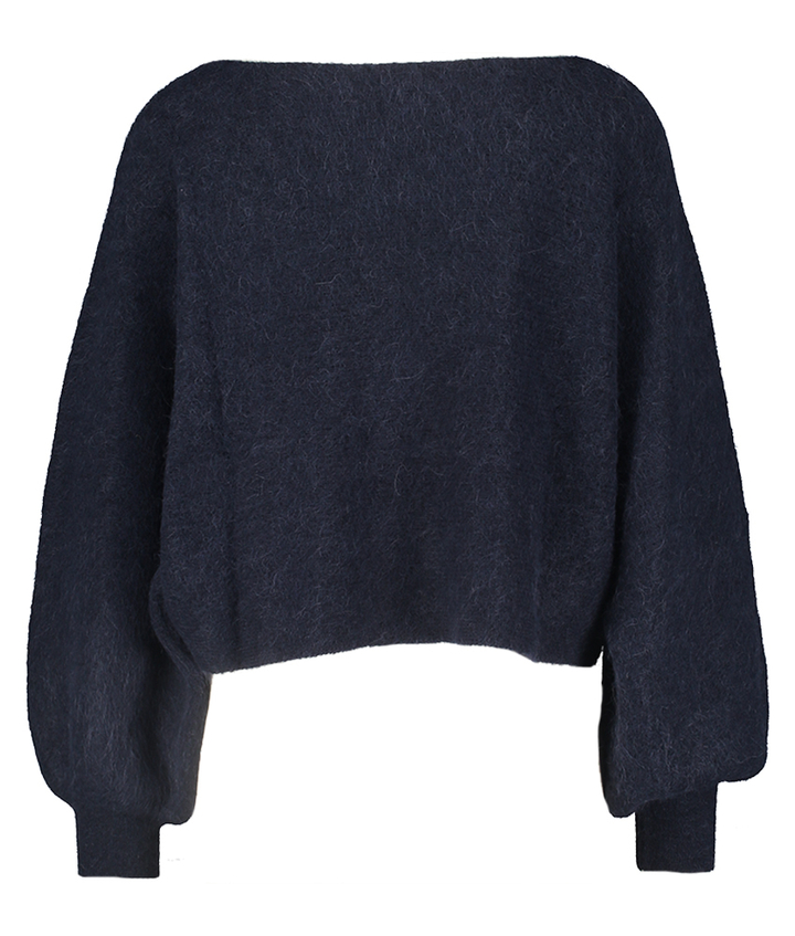 Blauwe trui met alpaca wol Faraday Marella 