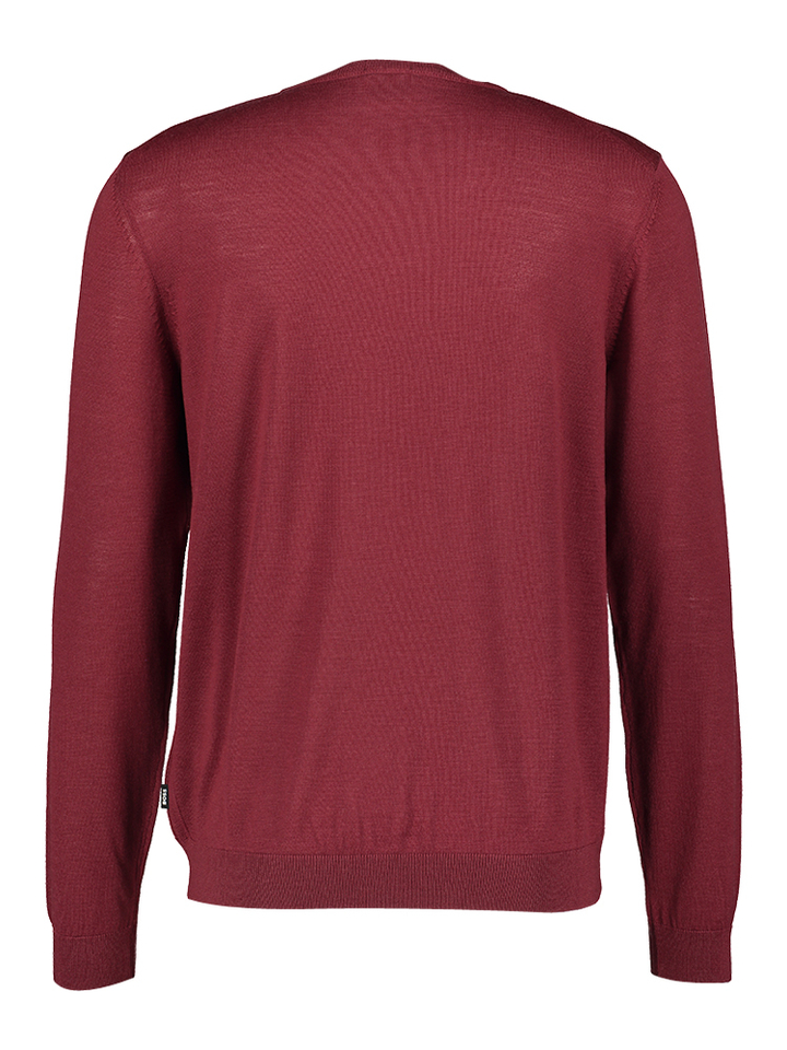 Bordeaux kleurige fijne pull Hugo Boss
