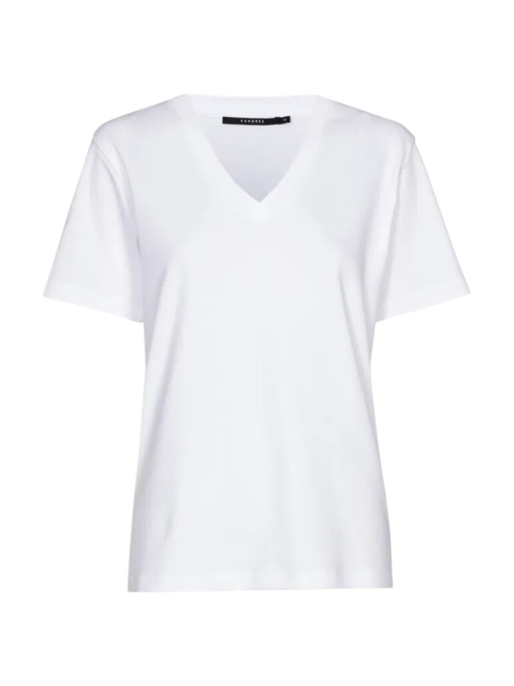 Witte t-shirt met v hals Floyco Xandres