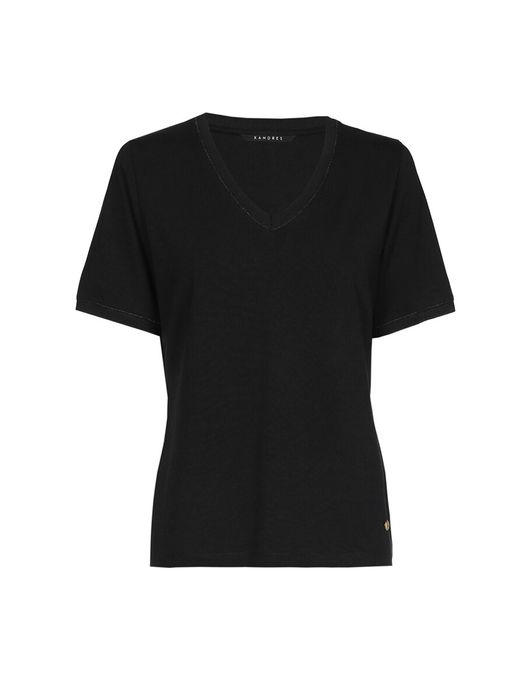 Zwarte t-shirt v-hals Floyco Xandres